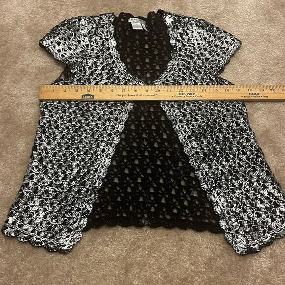 ALBERTO MAKALI Women's Vest Crocheted Short Sleeve Small - Picture 6 of 7